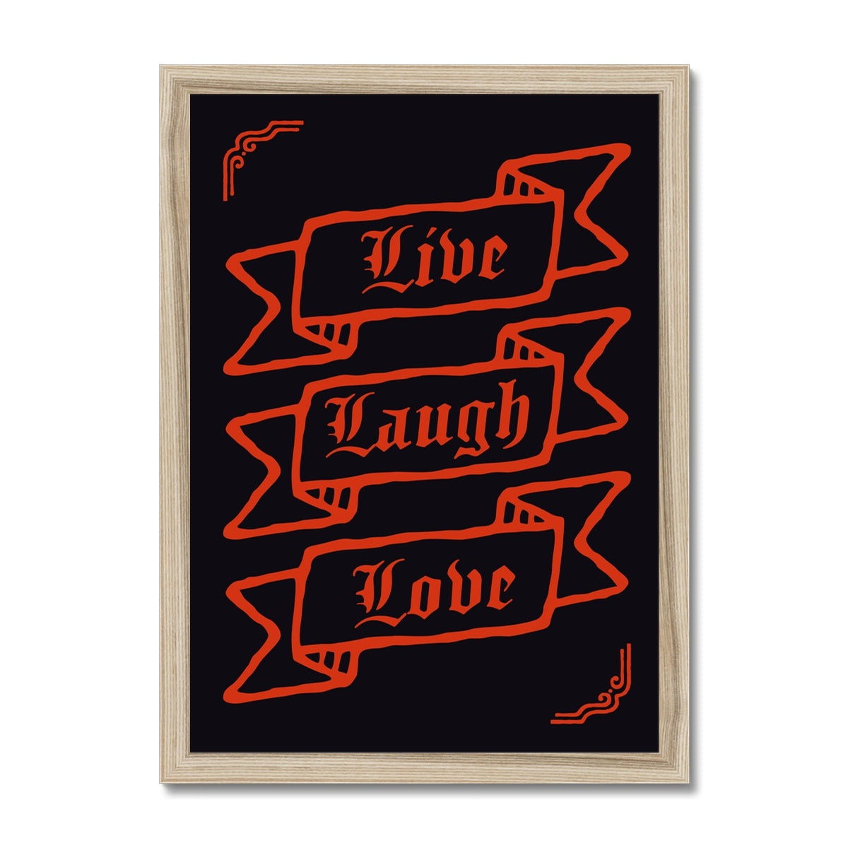 Gothic Live Laugh Love Framed Print