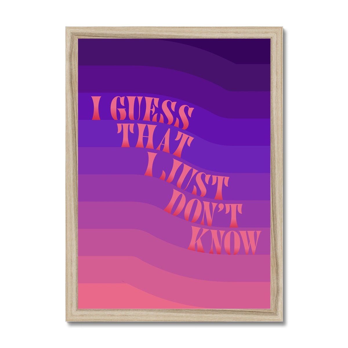 I Guess That I Just Don't Know Framed Print
