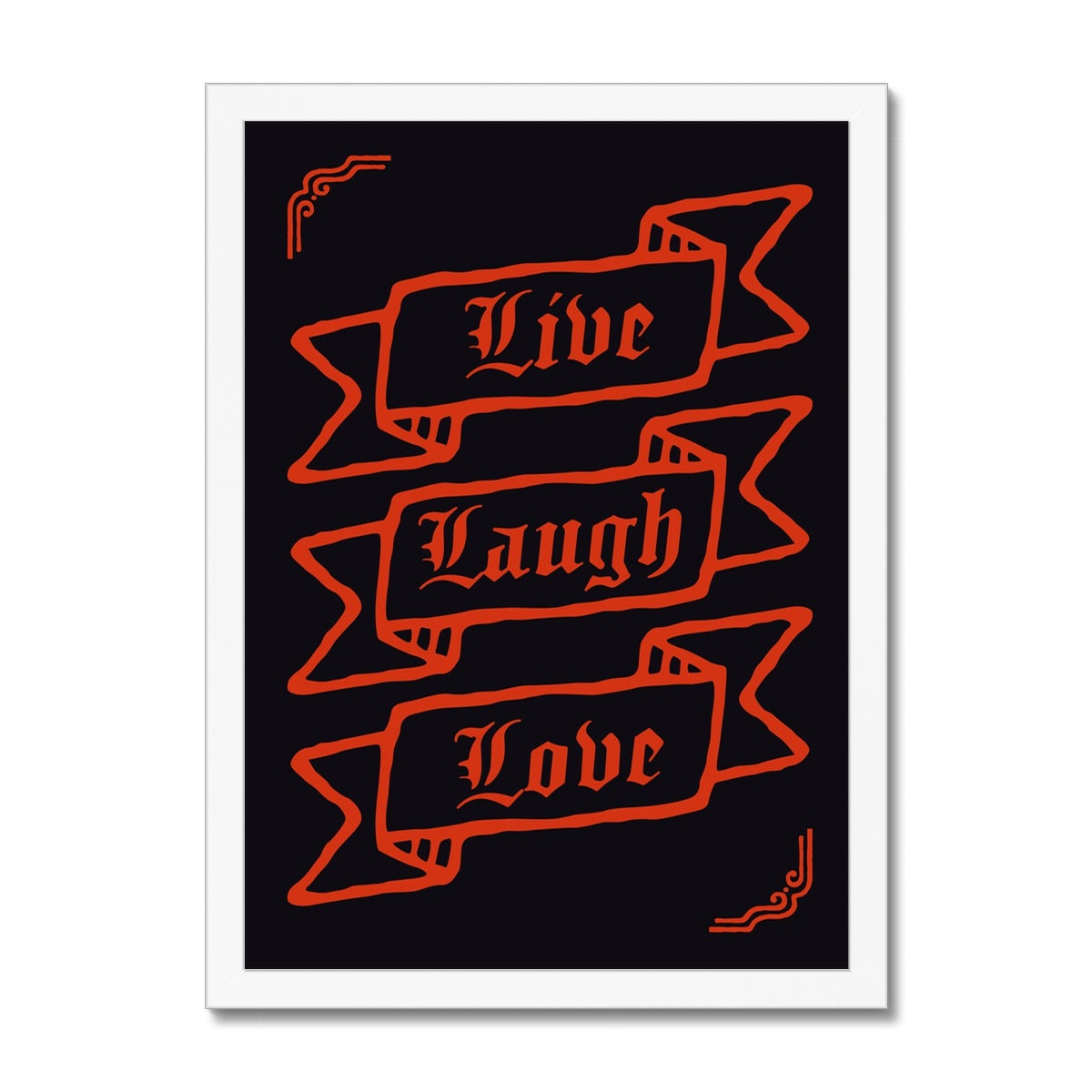 Gothic Live Laugh Love Framed Print